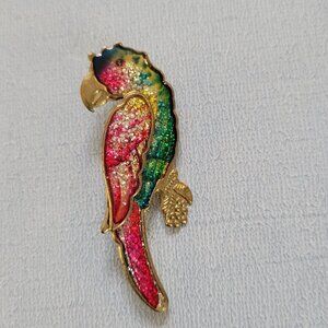 Colorful Parrot Enamel Brooch Pin